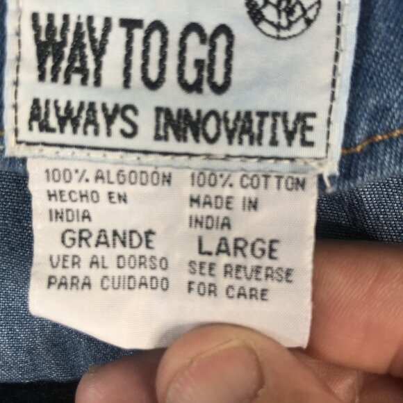 Vintage Way To Go Denim Vest Womens Large Noahs Ark Embroidered Animals 90s Rare - Picture 4 of 15